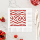Serviette En Papier ROUGE IONIC MOSAIC Pâtisserie à l'encre (En situation)