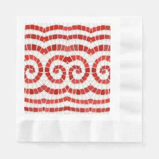Serviette En Papier ROUGE IONIC MOSAIC Pâtisserie à l'encre (Devant)