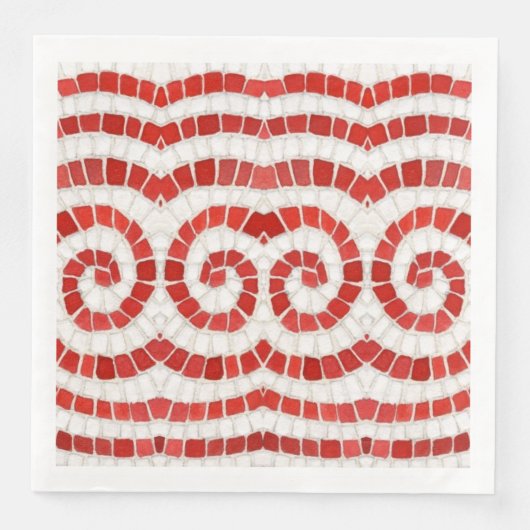 Serviette En Papier ROUGE IONIC MOSAIC Standard Diner Papier (Devant)