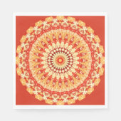 Serviette En Papier Rouge Jaune Orange Summer Sun Mandala Motif (Devant)