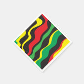 Serviette En Papier Rouge Jaune Vert Noir Fête Vague Rasta (Coin)