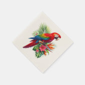 Serviette En Papier Rouge macaw tropical floral (Coin)