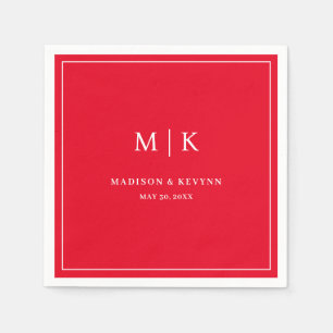Serviette En Papier Rouge minimal et chic   Napkins mariage