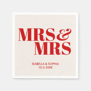 Serviette En Papier Rouge Mme & Mme Bride Mariage personnalisé serviet