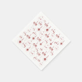 Serviette En Papier Rouge Monogramme Bauble Ornements Motif Noël (Coin)