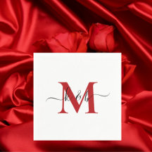 Rouge Monogramme Swash Script Cocktail blanc