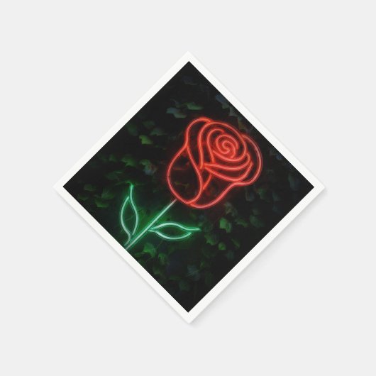 Serviette En Papier Rouge Neon Lumière Rose Ivy Sweet 16 16e (Coin)