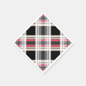 Serviette En Papier Rouge noir blanc plaid (Coin)