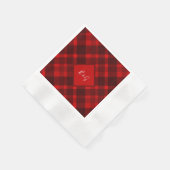 Serviette En Papier rouge noir écossais celtique tartan mariage motif (Coin)