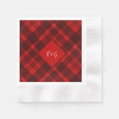 Serviette En Papier rouge noir écossais celtique tartan mariage motif (Devant)