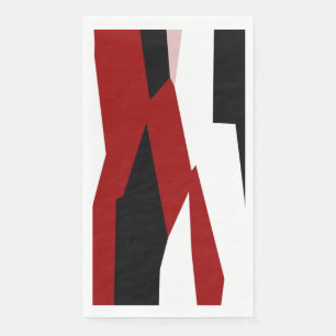 Serviette En Papier Rouge noir et blanc abstrait