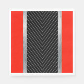 Serviette En Papier Rouge, noir, noir et blanc (Devant)