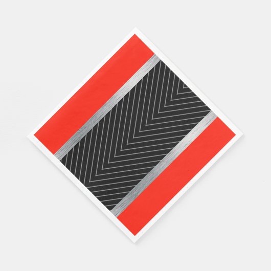 Serviette En Papier Rouge, noir, noir et blanc (Coin)