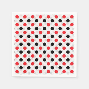 Serviette En Papier Rouge noir Pois Textile Motif Design