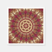 Serviette En Papier Rouge or Floral Vacances Napkin (Devant)