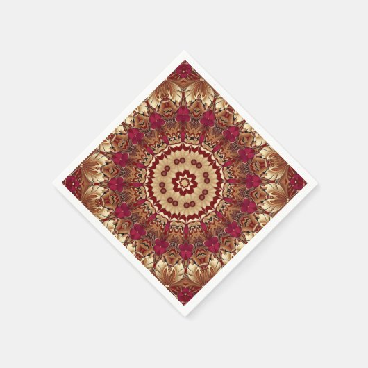 Serviette En Papier Rouge or Floral Vacances Napkin (Coin)