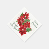 Serviette En Papier Rouge Poinsettia Confetti Papier de Noël (Coin)