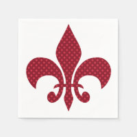 Rouge Polka Dot Fleur de Lis