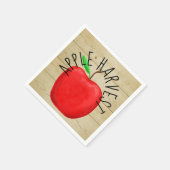 Serviette En Papier Rouge Pomme moissonneuse en bois Panneau Papier (Coin)