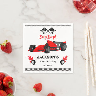 Serviette En Papier Rouge Racing voiture de 1er anniversaire plus mode