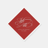 Serviette En Papier Rouge romantique Nous faisons Calligraphie Mariage (Coin)