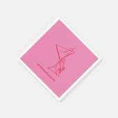 Serviette En Papier Rouge rose 50e anniversaire Napkin (Coin)