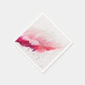 Serviette En Papier Rouge rose abstrait simple (Coin)
