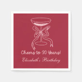 Serviette En Papier Rouge&rose moderne Cheers à 30 ans Anniversaire Na (Devant)