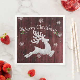 Serviette En Papier Rouge Russe Reindeer Papier Napkin