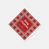 Serviette En Papier Rouge rustique Joyeux Noël (Coin)