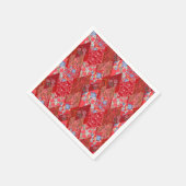 Serviette En Papier Rouge, rustique, patchwork (Coin)