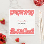 Serviette En Papier Rouge Simple Un Baby shower Un Peu Amoureux (En situation)