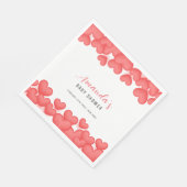 Serviette En Papier Rouge Simple Un Baby shower Un Peu Amoureux (Coin)
