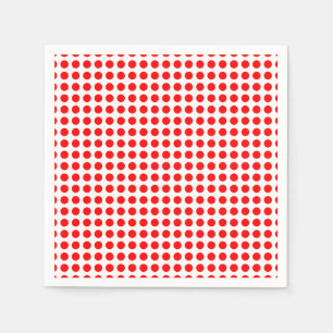 Serviette En Papier Rouge sur blanc moyen Papier Pois horizontal