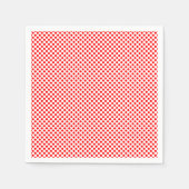 Serviette En Papier Rouge sur blanc petit format papier Pois (Devant)