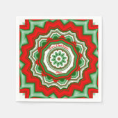 Serviette en papier rouge/vert à motif zig zag pou (Devant)