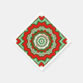 Serviette en papier rouge/vert à motif zig zag pou (Coin)
