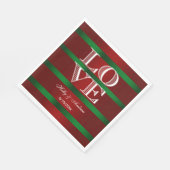 Serviette En Papier Rouge vert dégradé, blanc AMOUR serviettes (Coin)