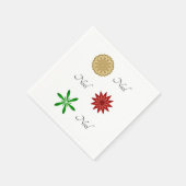 Serviette En Papier Rouge vert et or Noel (Coin)