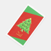Serviette En Papier Rouge vert Joyoux Noel (Coin)