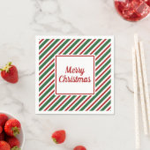 Serviette En Papier Rouge vert Motif Joyeux Noël Naples (En situation)