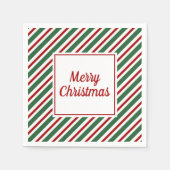 Serviette En Papier Rouge vert Motif Joyeux Noël Naples (Devant)