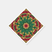 Serviette En Papier Rouge vert Noël de Noël (Coin)