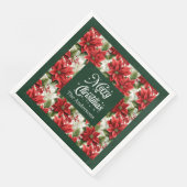 Serviette En Papier Rouge Vert Noël serviettes traditionnel Chic cadea (Coin)