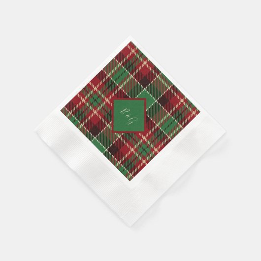 Serviette En Papier rouge vert noir écossais celtique tartan mariage (Coin)