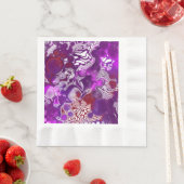 Serviette En Papier Rouge violet Abstrait Marbre moderne Fluid Art (En situation)