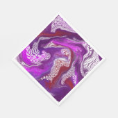 Serviette En Papier Rouge violet Abstrait Marbre moderne Fluid Art (Coin)