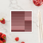 Serviette En Papier Rouges, Gris, Noirs, Rayures Blanches (En situation)