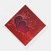 Serviette En Papier Rouges & Papier Coeur Naples Love Romance (Coin)