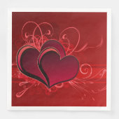 Serviette En Papier Rouges & Papier Coeur Naples Love Romance (Devant)